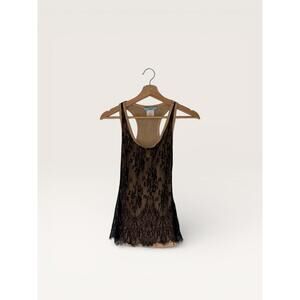 Marciano by Guess Y2K Vintage Black Lace Overlay Tank Top